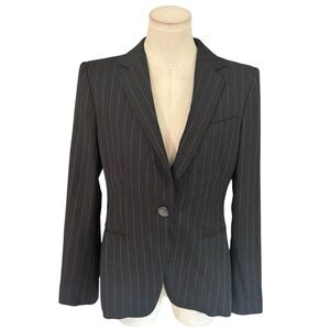 Giorgio Armani Charcoal Gray Black Pinstripe Blazer Sz 42 6 Italy Business Work